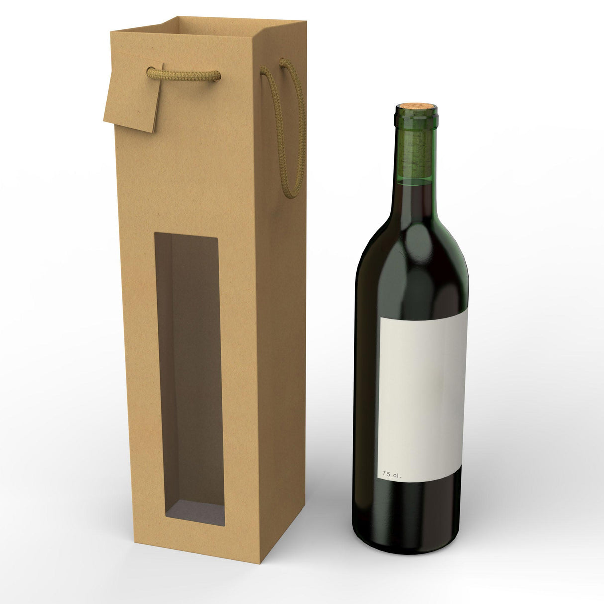 Kraftpapier zakken voor flessen (75 cl.)