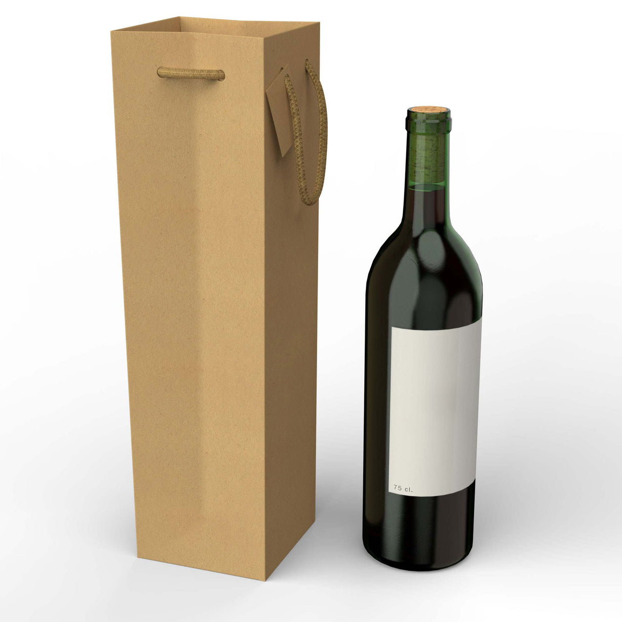 Kraftpapier zakken voor flessen (75 cl.)