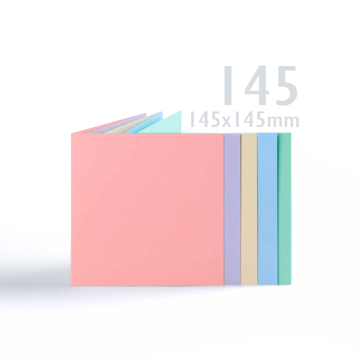 Gemengde pastelkleurige kaarten van 225 g/m² en bijpassende enveloppen van 100 g/m²