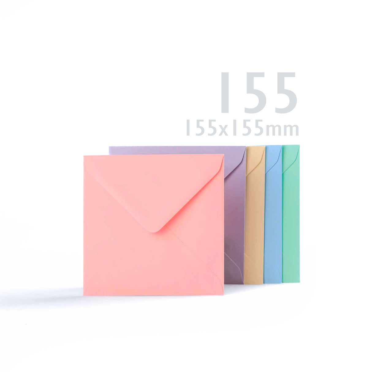 Gemengde pastelkleurige kaarten van 225 g/m² en bijpassende enveloppen van 100 g/m²