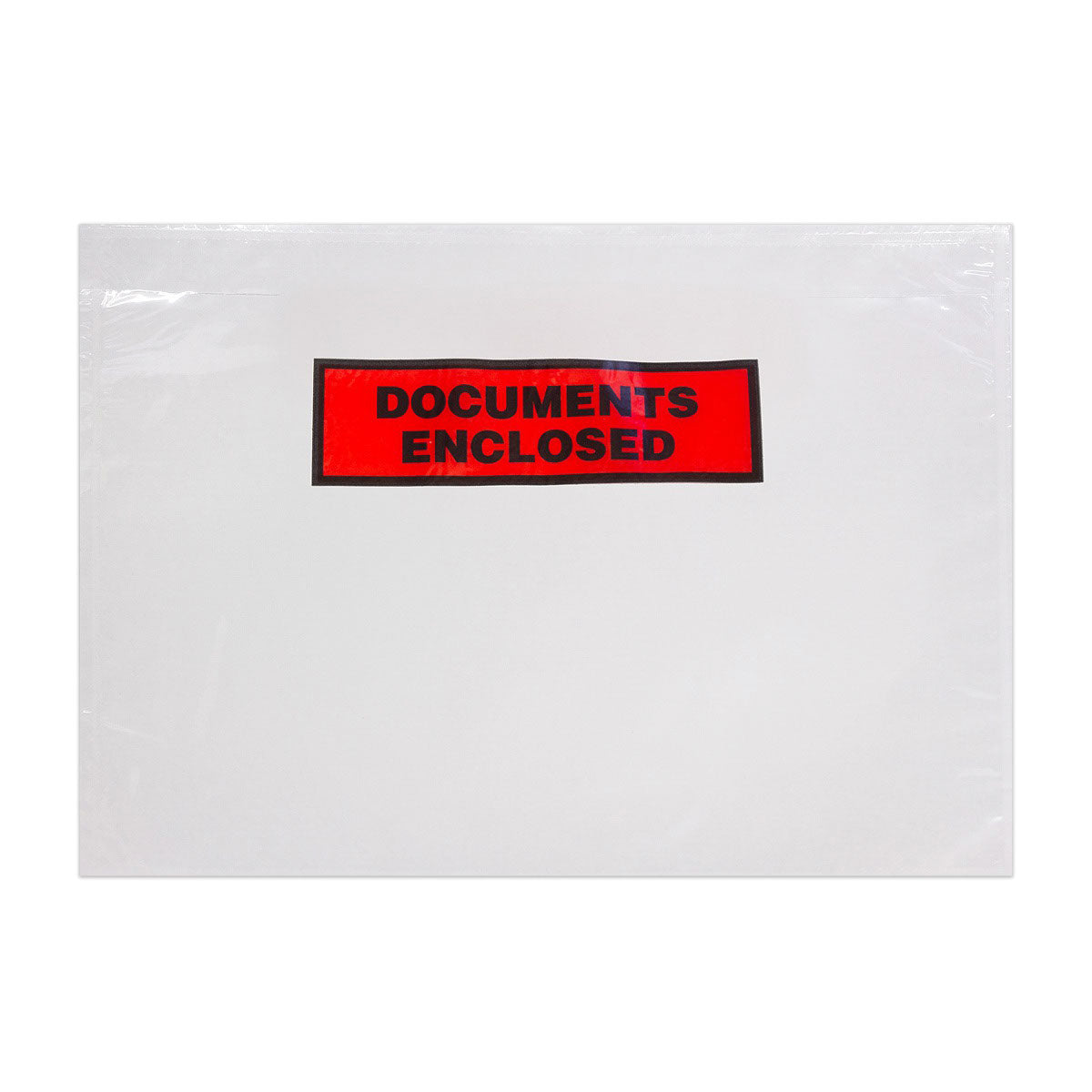 Heldere enveloppen met wikkelsluiting en inbegrepen documenten - geprint