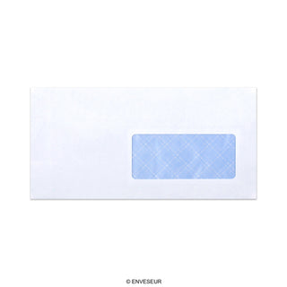 Witte envelop met binnendruk – met venster 110x220mm (DL) 80gr/m²