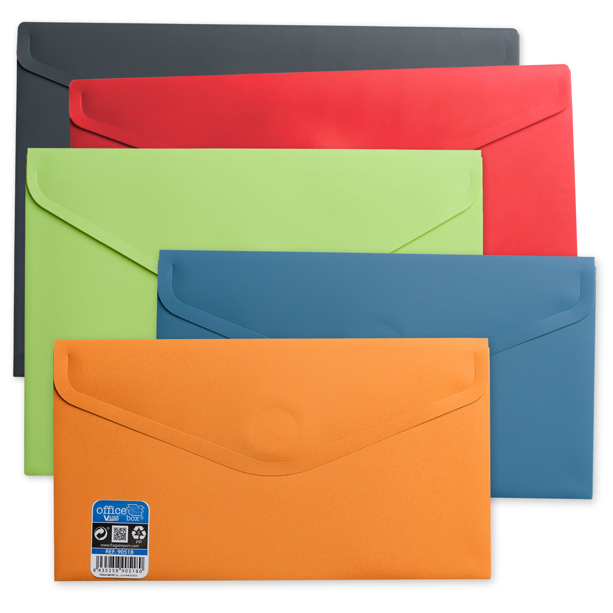 Polypropyleen enveloppen met klittenbandsluiting V-LOCK Vital Colors