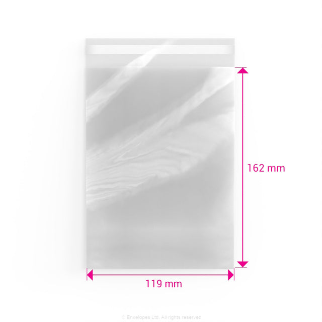Cello Bags (Non-Header) Clear 162 x 119 mm