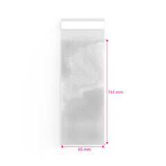 Cello Bags (Non-Header) Clear 161 x 66 mm