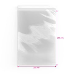 Cello Bags (Non-Header) Clear 360 x 250 mm