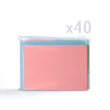 Gemengde pastelkleurige kaarten van 225 g/m² en bijpassende enveloppen van 100 g/m²