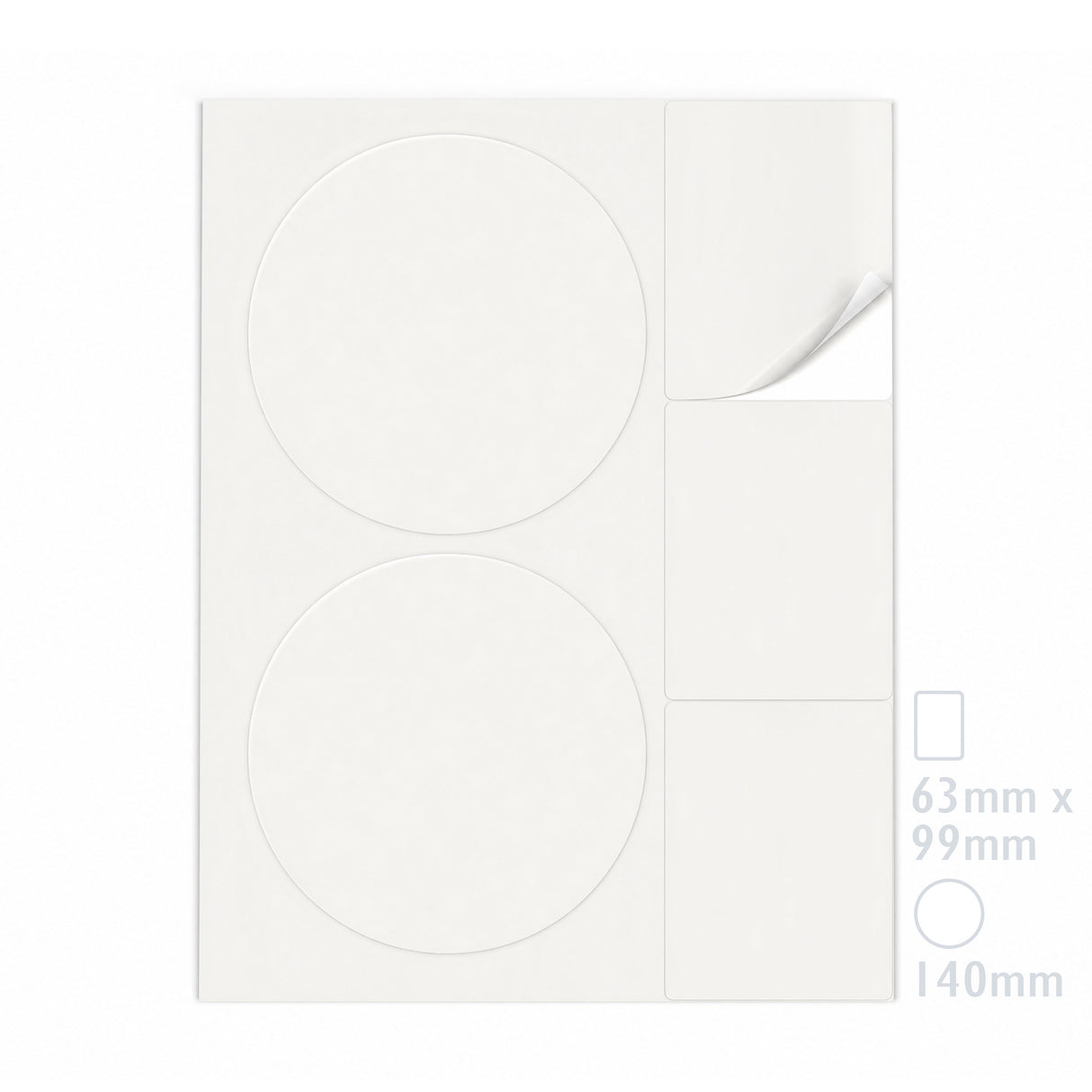 Witte etiketten pakketten ML - 100 vel