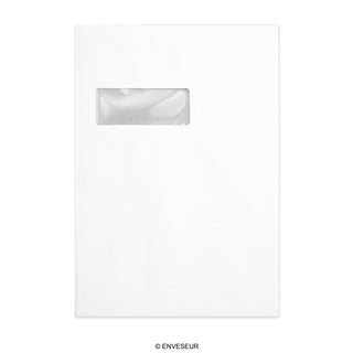 Witte Bordrug Envelop - Venster 324x229 mm (C4)