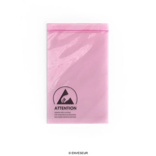 Roze antistatische zakken (ESD) met gripsluiting