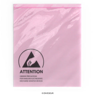 Roze antistatische zakken (ESD) met gripsluiting