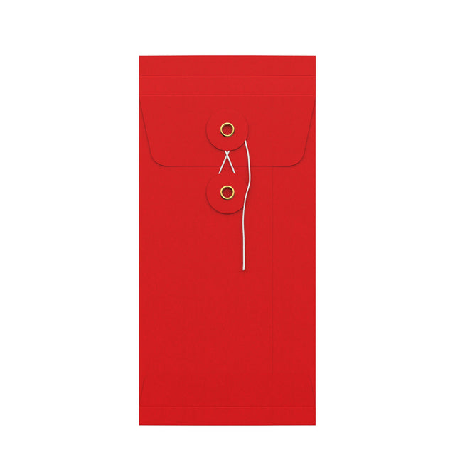 String & Washer Gusset Envelopes Red 220 x 110 mm (DL)