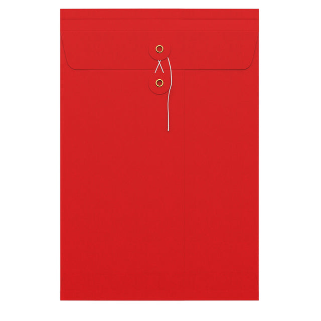 String & Washer Gusset Envelopes Red 324 x 229 mm (C4)