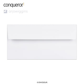 110x220 mm (DL) Hoog Wit Conqueror Gelegde Envelop